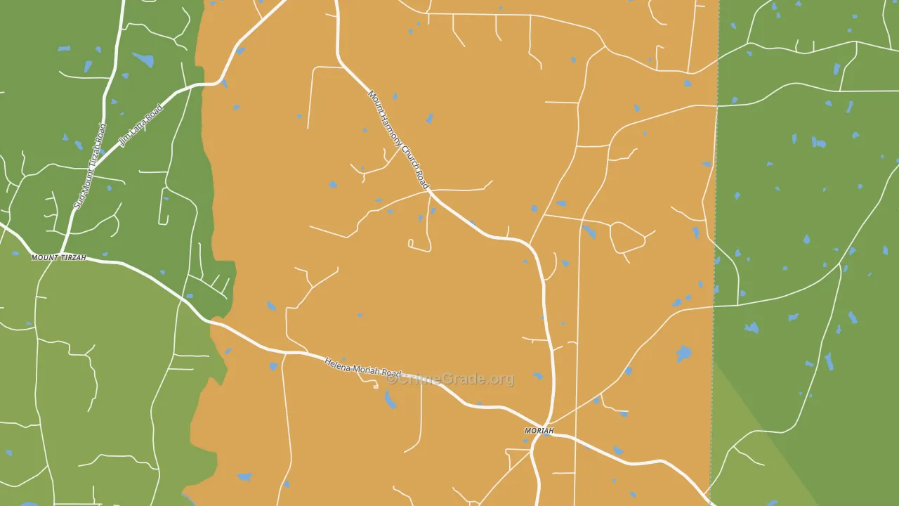 Moriah, NC Map of Burglary Rates