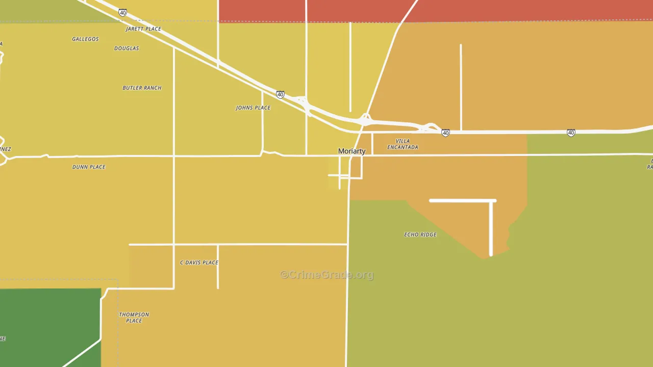 Moriarty, NM Map of Burglary Rates