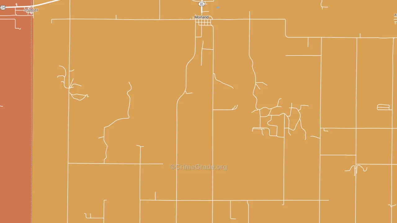 Morland, KS Map of Burglary Rates