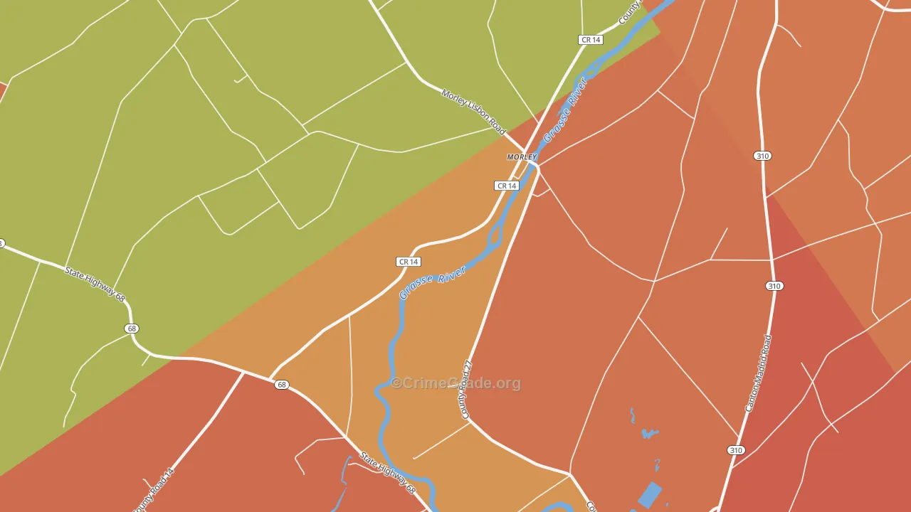 Morley, NY Map of Burglary Rates