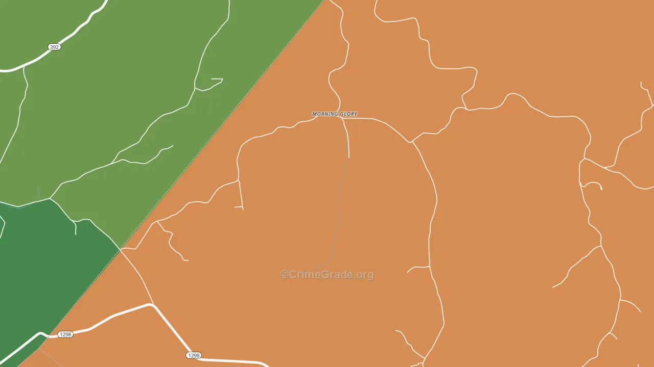 Morning Glory, KY Map of Burglary Rates