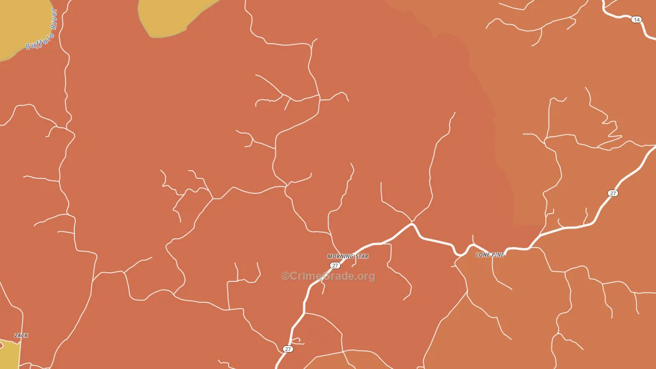 Morning Star, AR Map of Burglary Rates