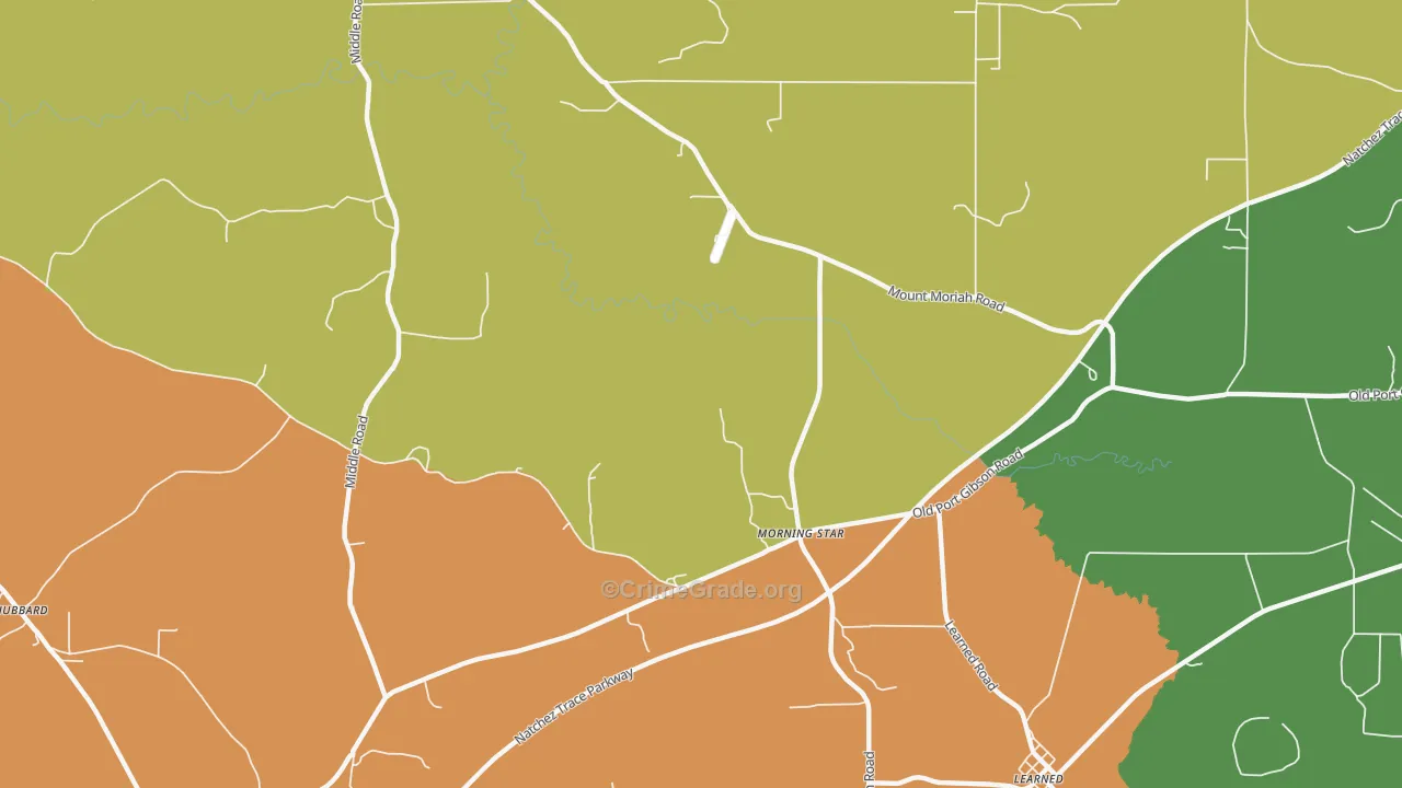 Morning Star, MS Map of Burglary Rates