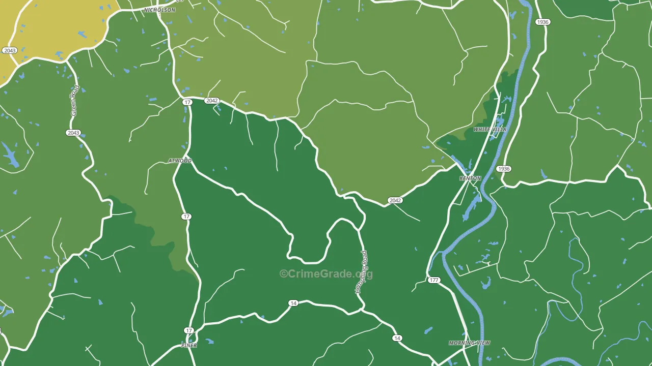 Morning View, KY Map of Burglary Rates