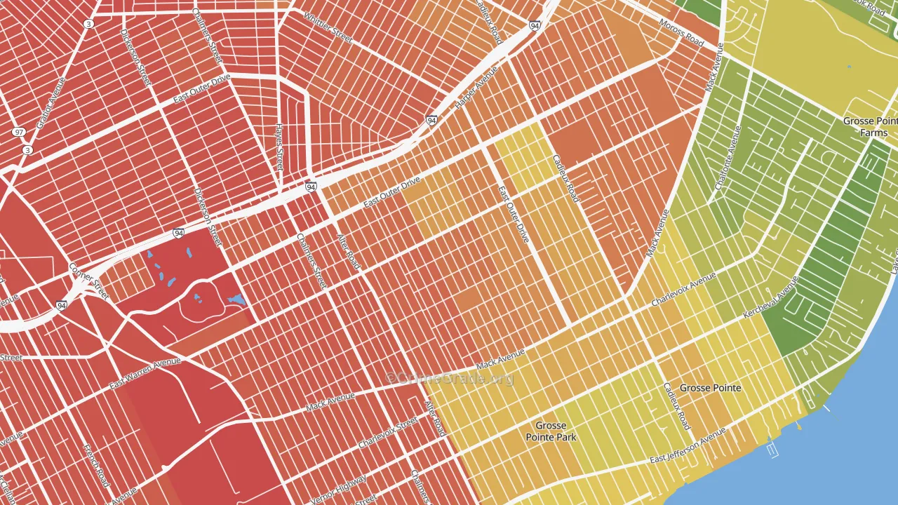 Morningside, Detroit, MI Map of Burglary Rates