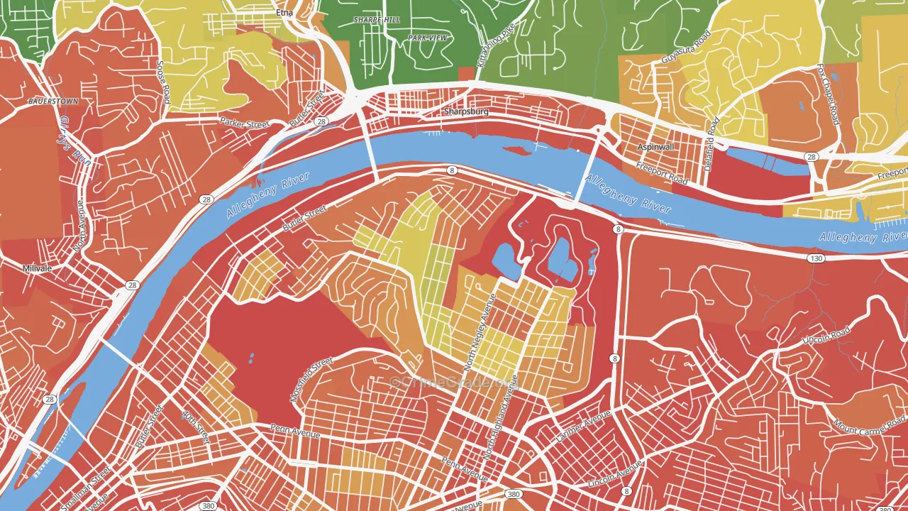 Morningside, Pittsburgh, PA Map of Burglary Rates