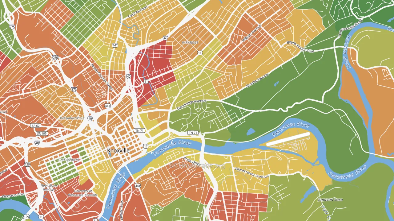 Mornngside, Knoxville, TN Map of Burglary Rates