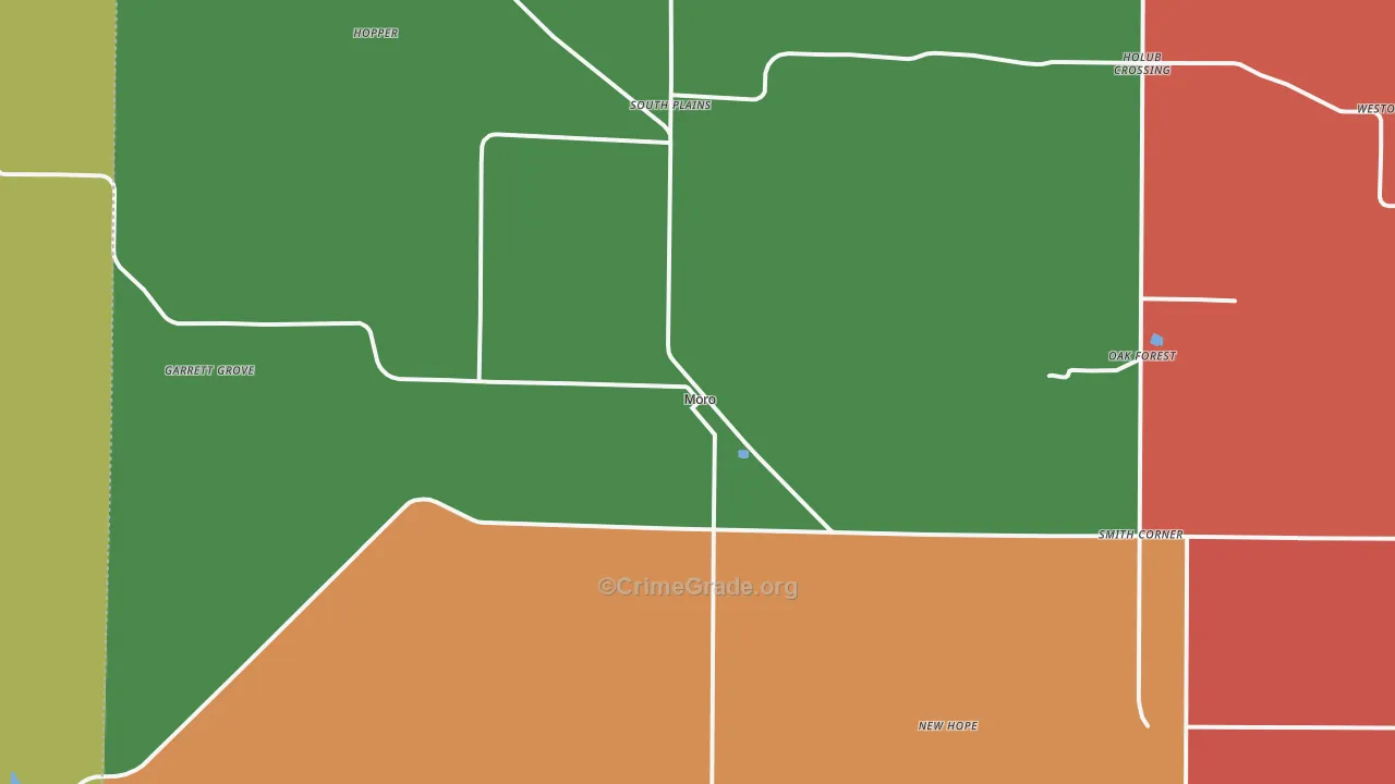 Moro, AR Map of Burglary Rates