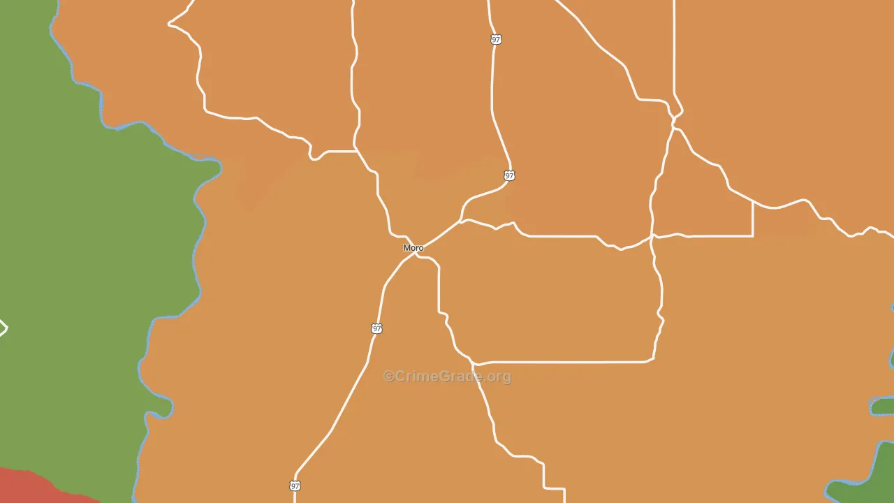 Moro, OR Map of Burglary Rates