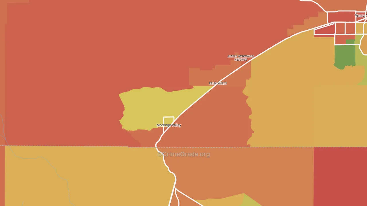 Morongo Valley, CA Map of Burglary Rates