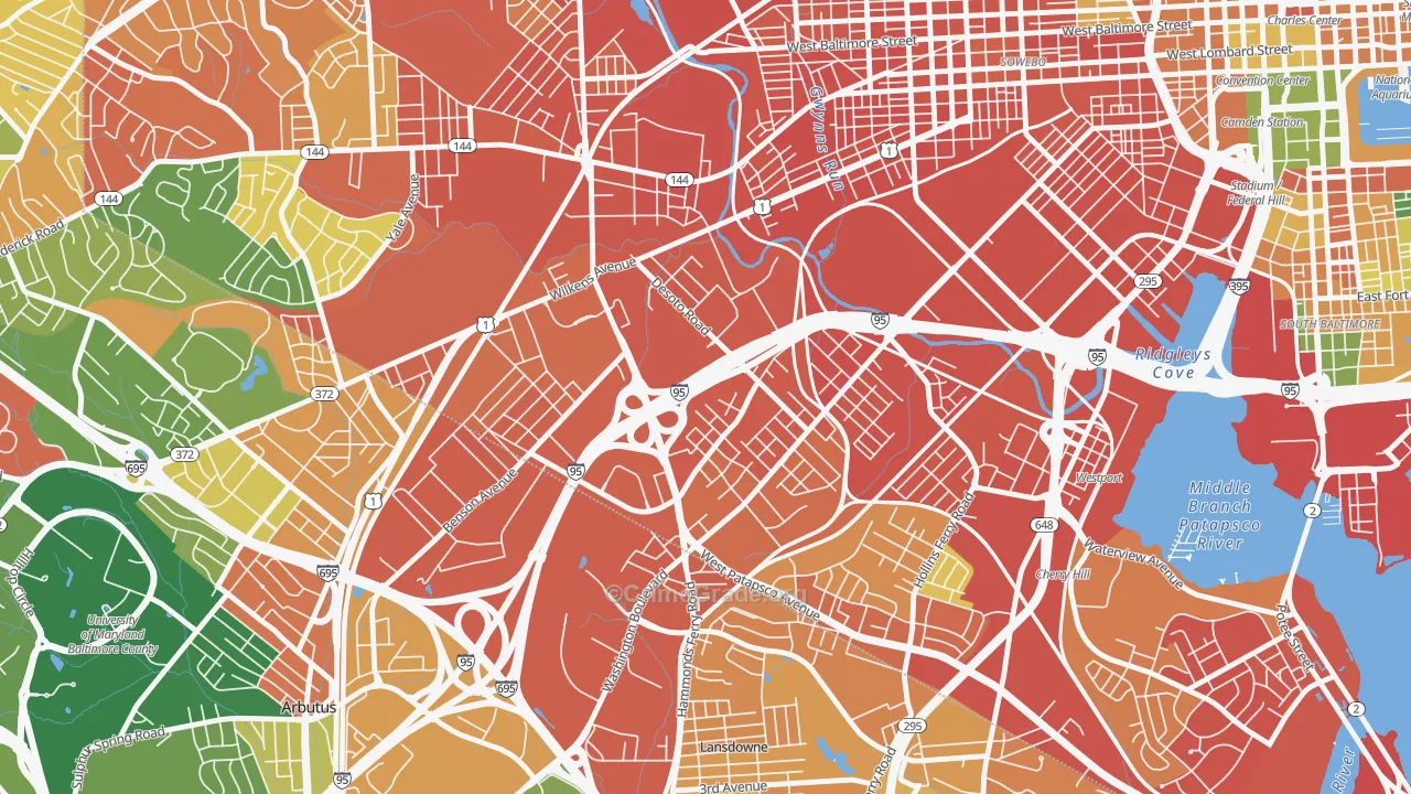 Morrell Park, Baltimore, MD Map of Burglary Rates