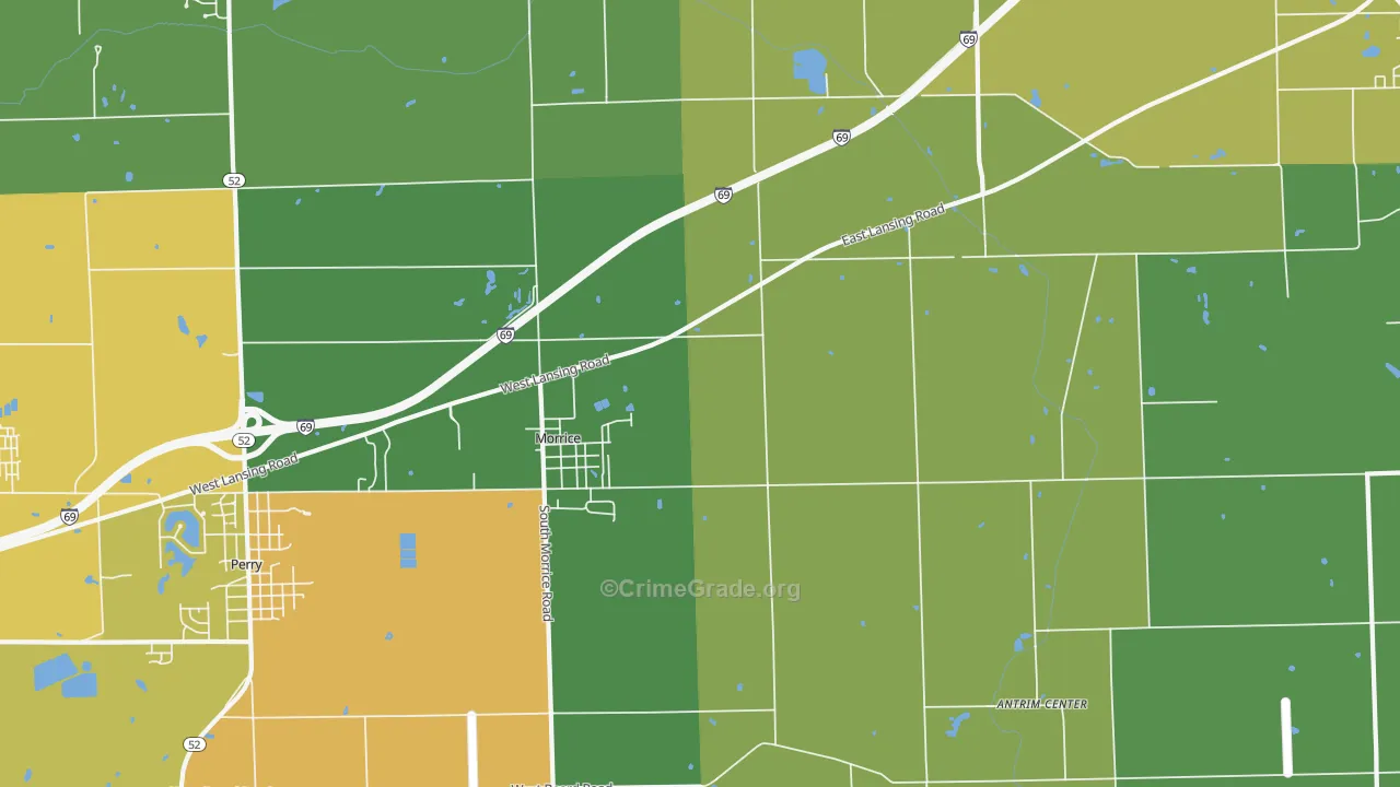 Morrice, MI Map of Burglary Rates