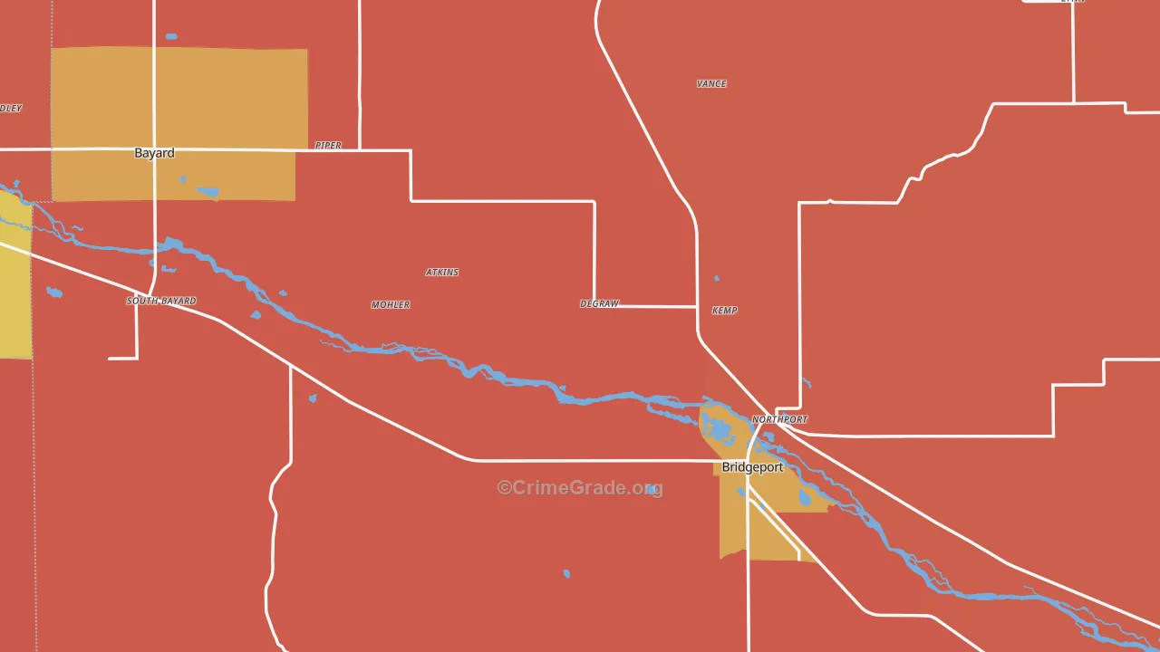 Morrill County, NE Map of Burglary Rates
