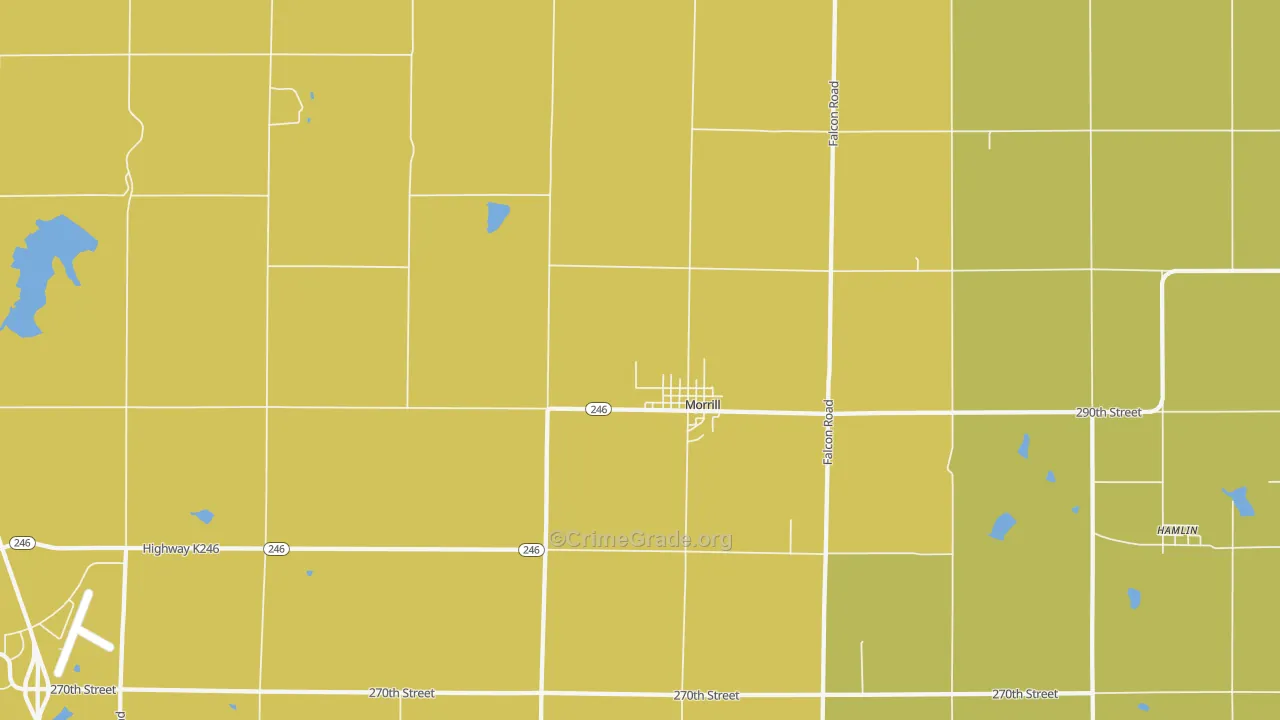 Morrill, KS Map of Burglary Rates
