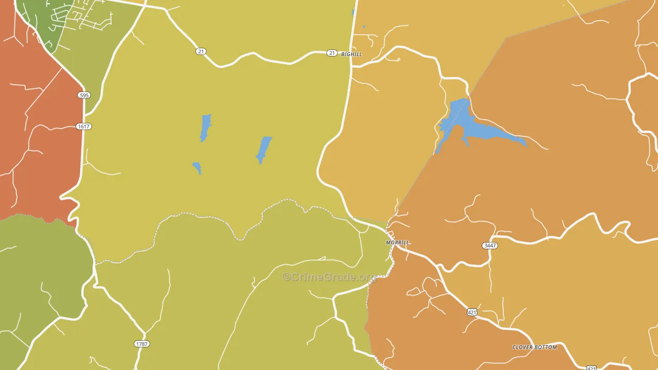 Morrill, KY Map of Burglary Rates