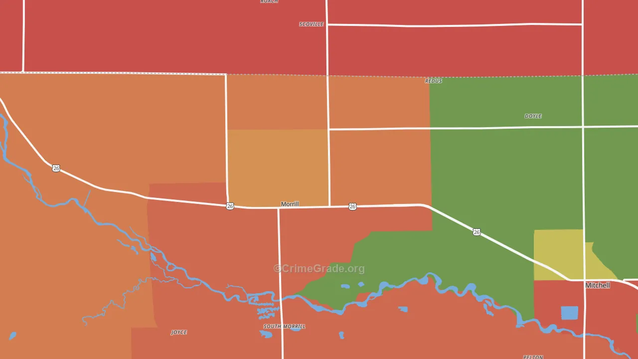 Morrill, NE Map of Burglary Rates