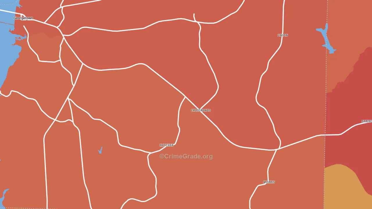 Morris, GA Map of Burglary Rates