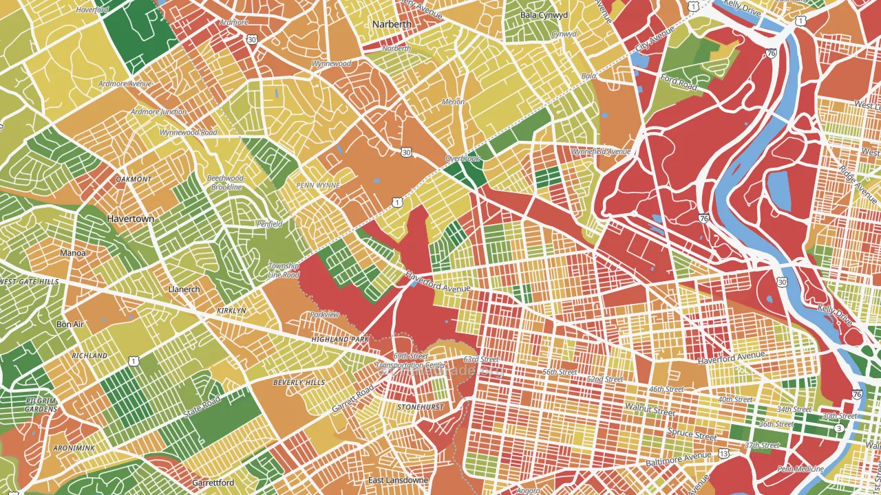 Morris Park, Philadelphia, PA Map of Burglary Rates