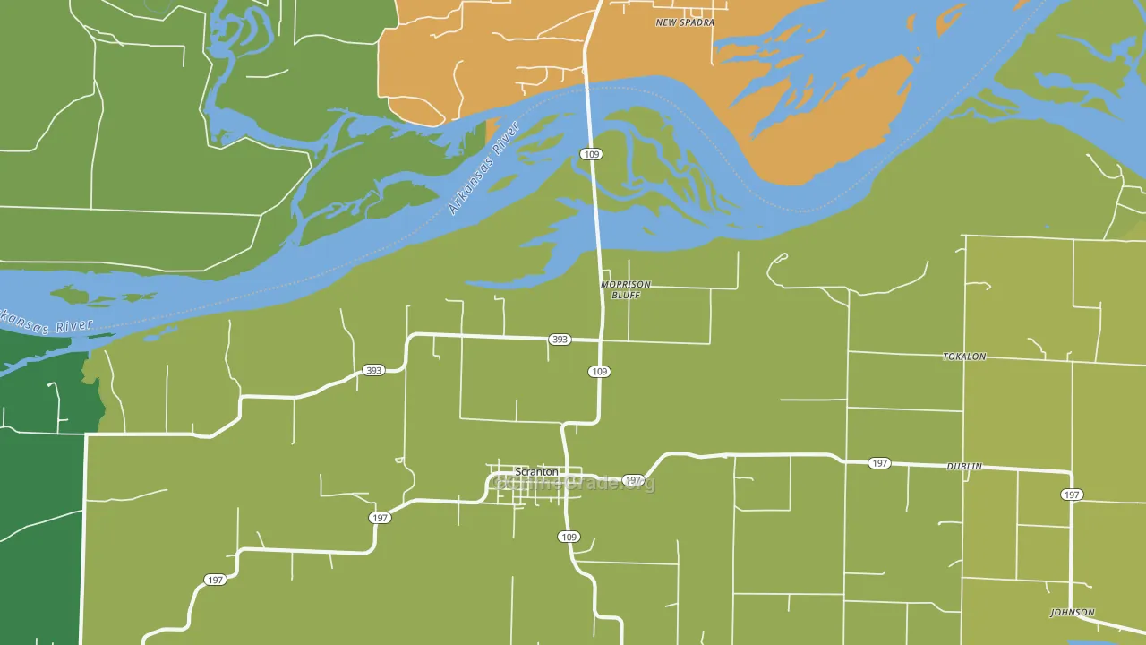 Morrison Bluff, AR Map of Burglary Rates