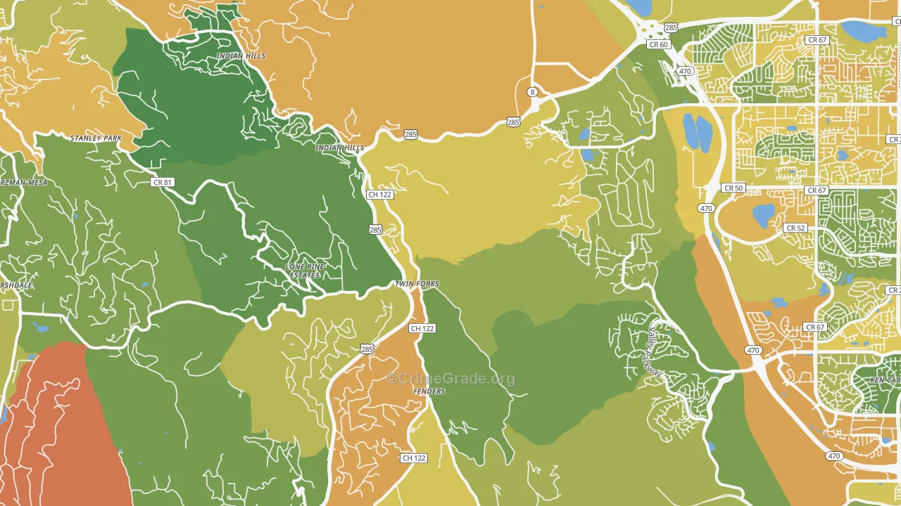 Morrison, CO Map of Burglary Rates