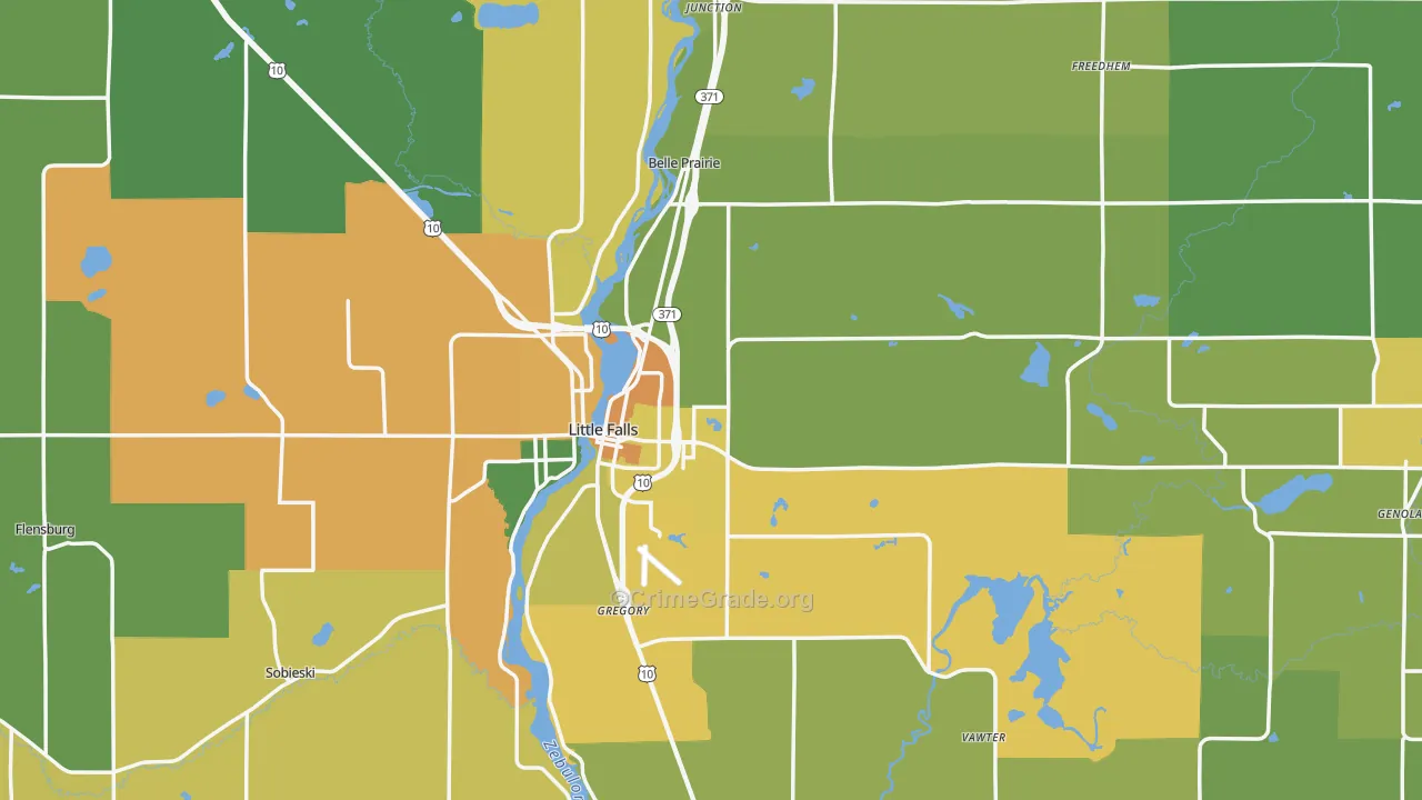 Morrison County, MN Map of Burglary Rates