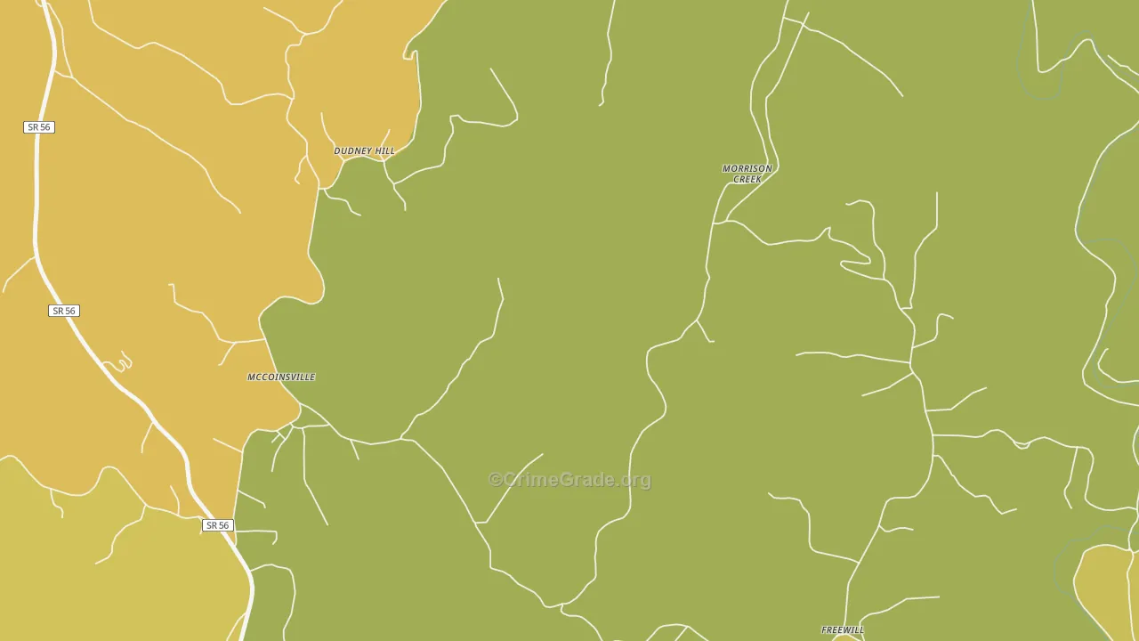 Morrison Creek, TN Map of Burglary Rates
