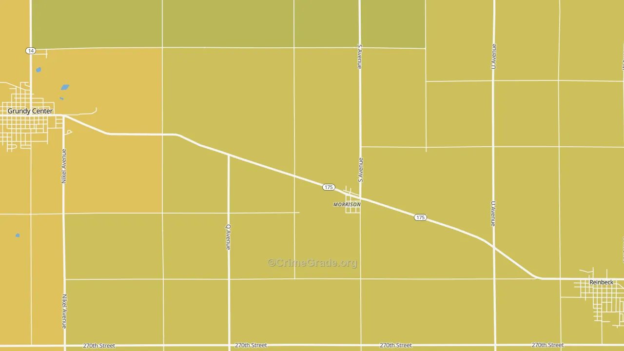 Morrison, IA Map of Burglary Rates