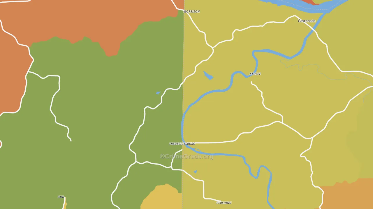 Morrison, MO Map of Burglary Rates