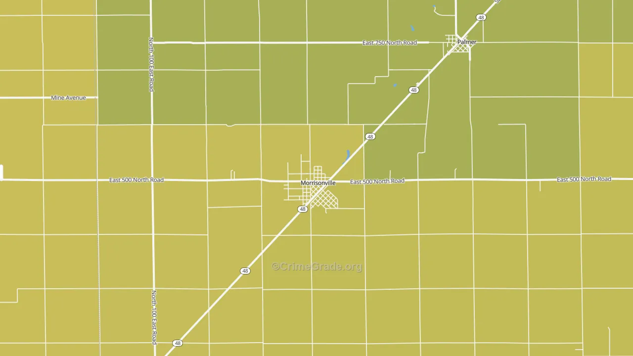 Morrisonville, IL Map of Burglary Rates