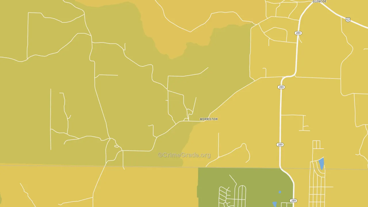 Morriston, AR Map of Burglary Rates
