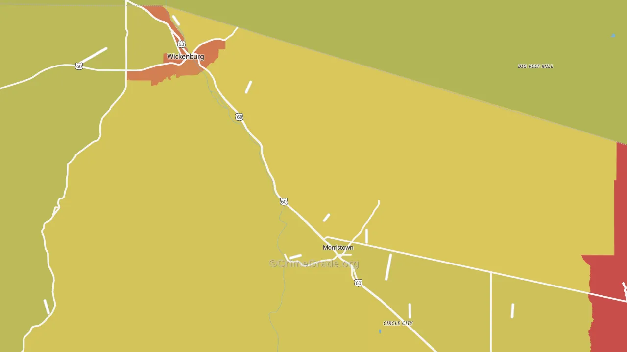 Morristown, AZ Map of Burglary Rates