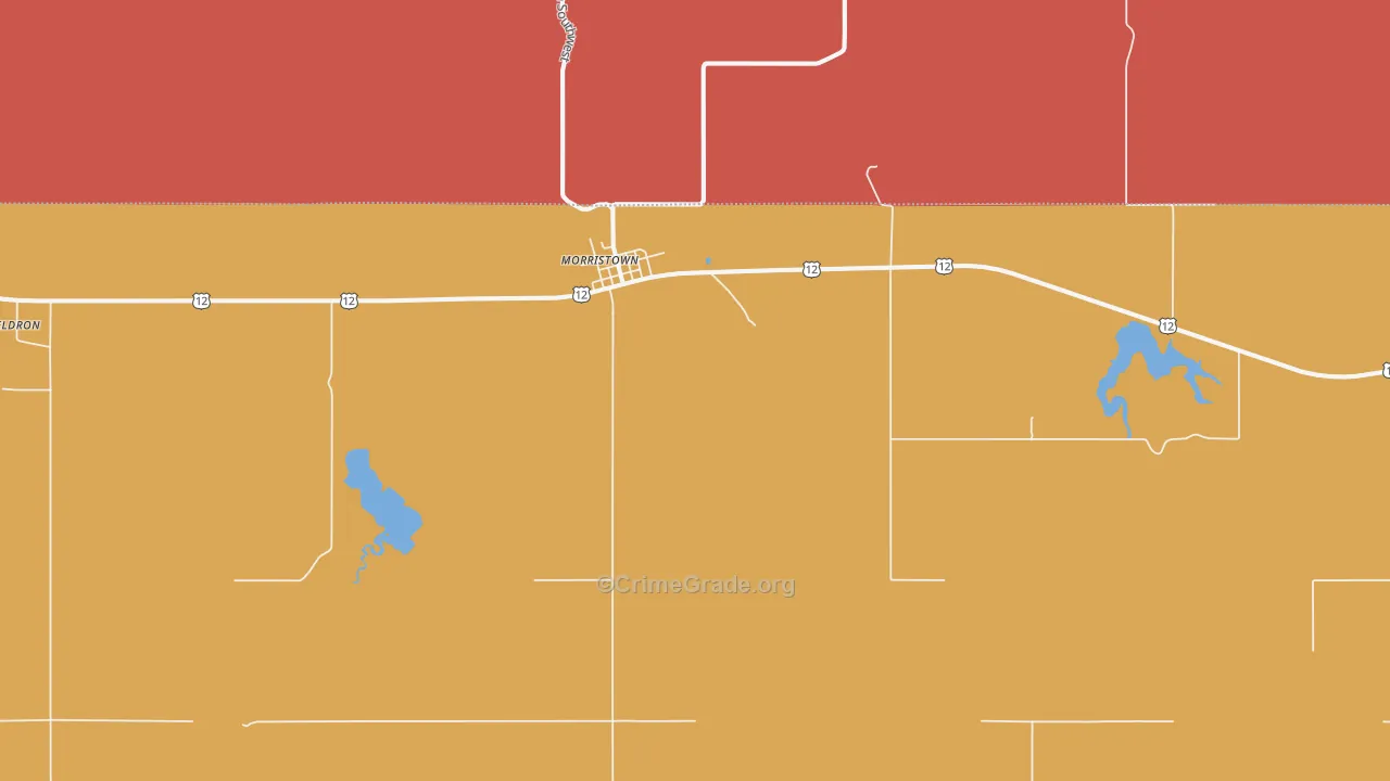 Morristown, SD Map of Burglary Rates