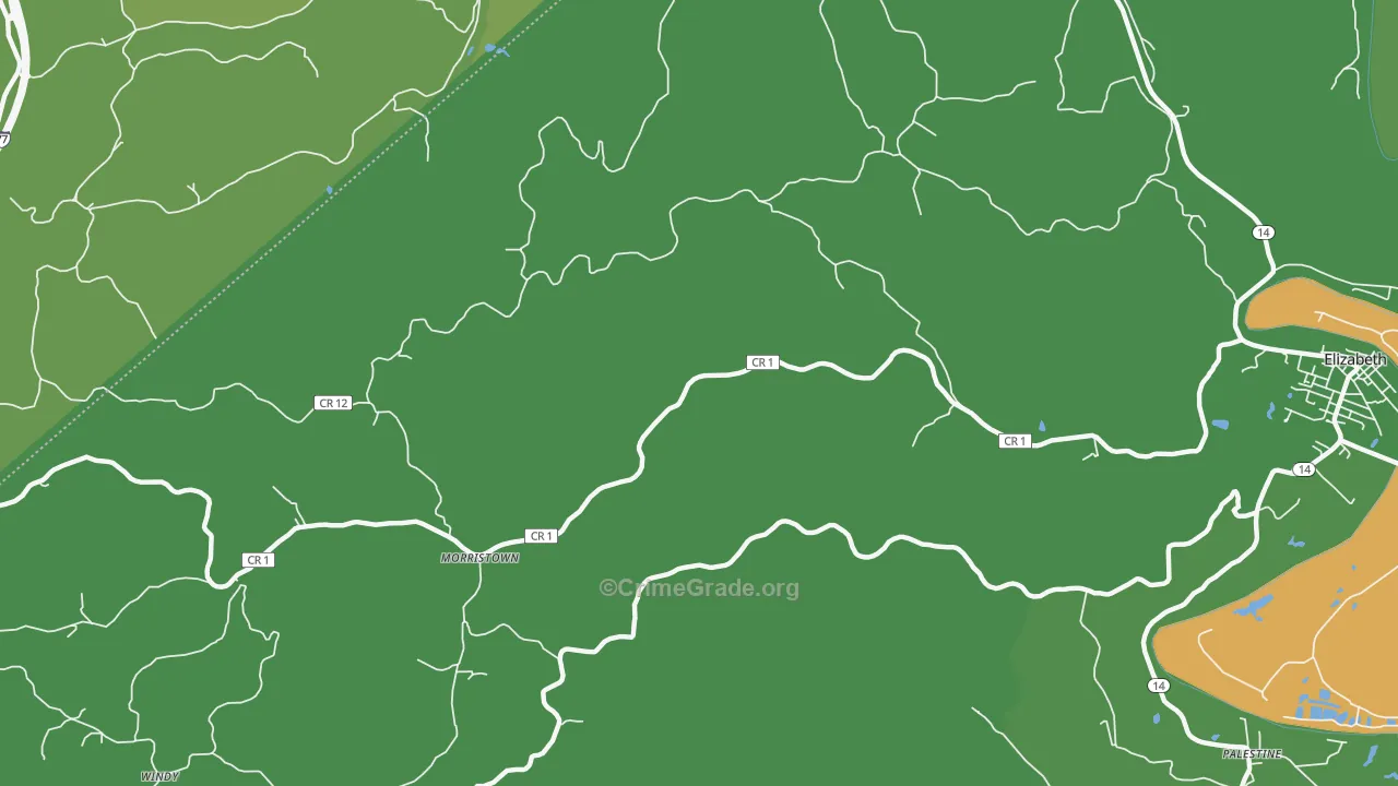 Morristown, WV Map of Burglary Rates