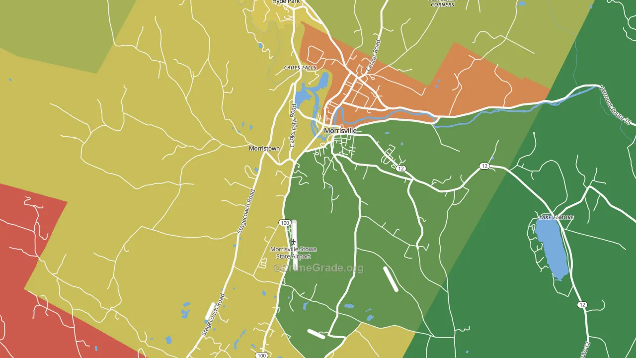 Morrisville, VT Map of Burglary Rates