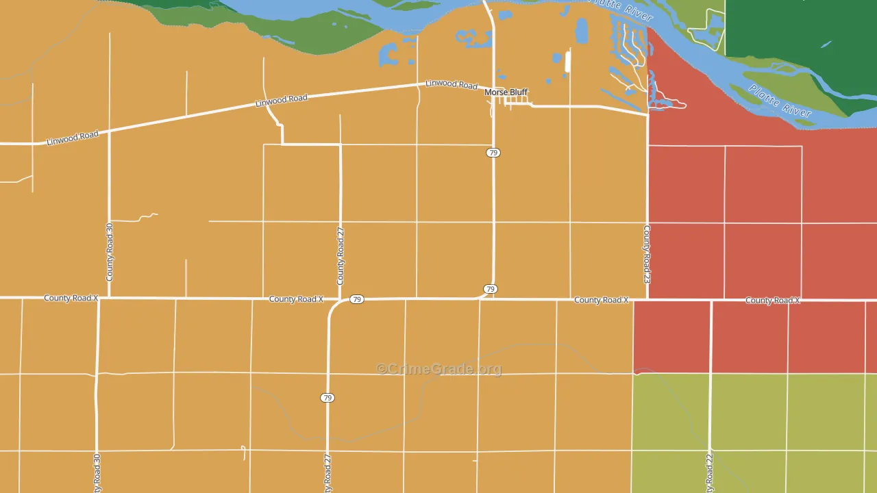 Morse Bluff, NE Map of Burglary Rates