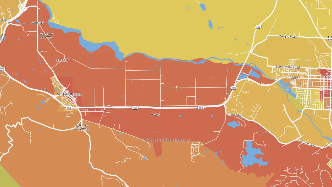 Morse, CA Map of Burglary Rates