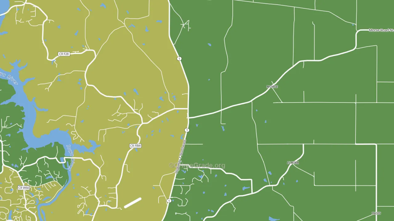 Morse, IA Map of Burglary Rates