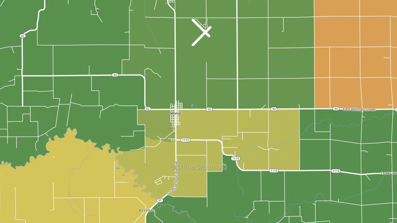 Morse, LA Map of Burglary Rates