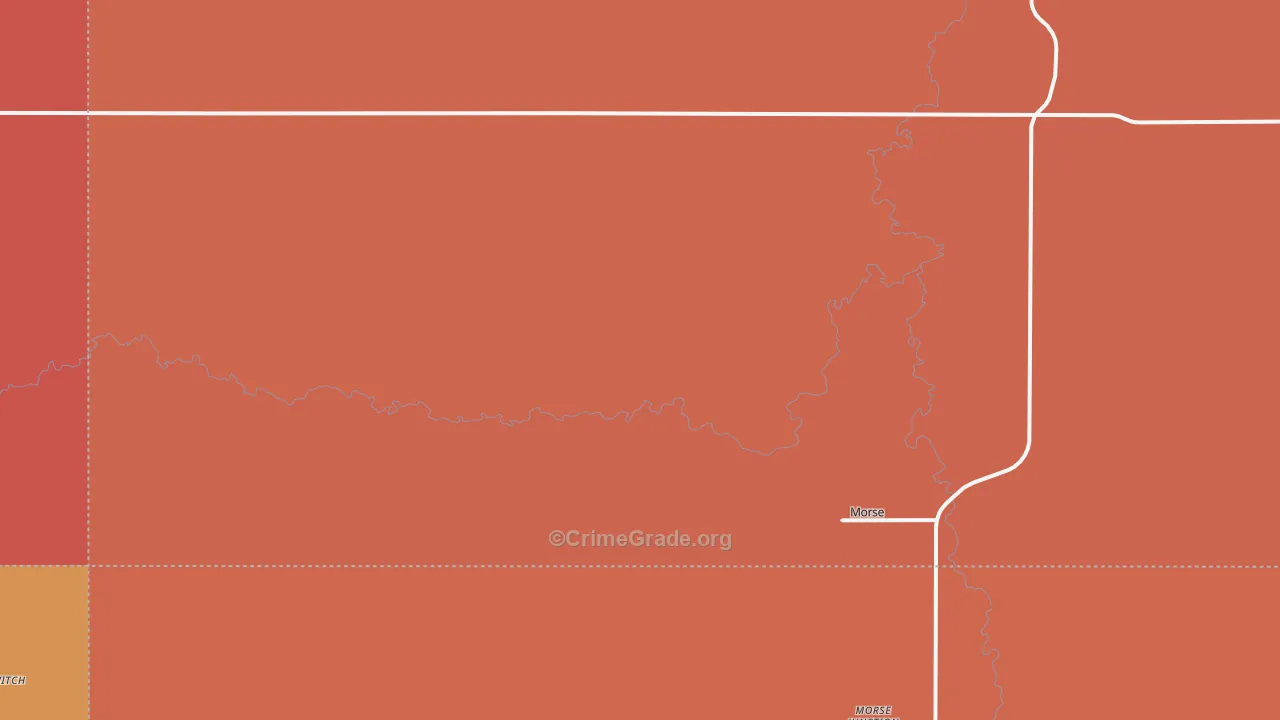 Morse, TX Map of Burglary Rates