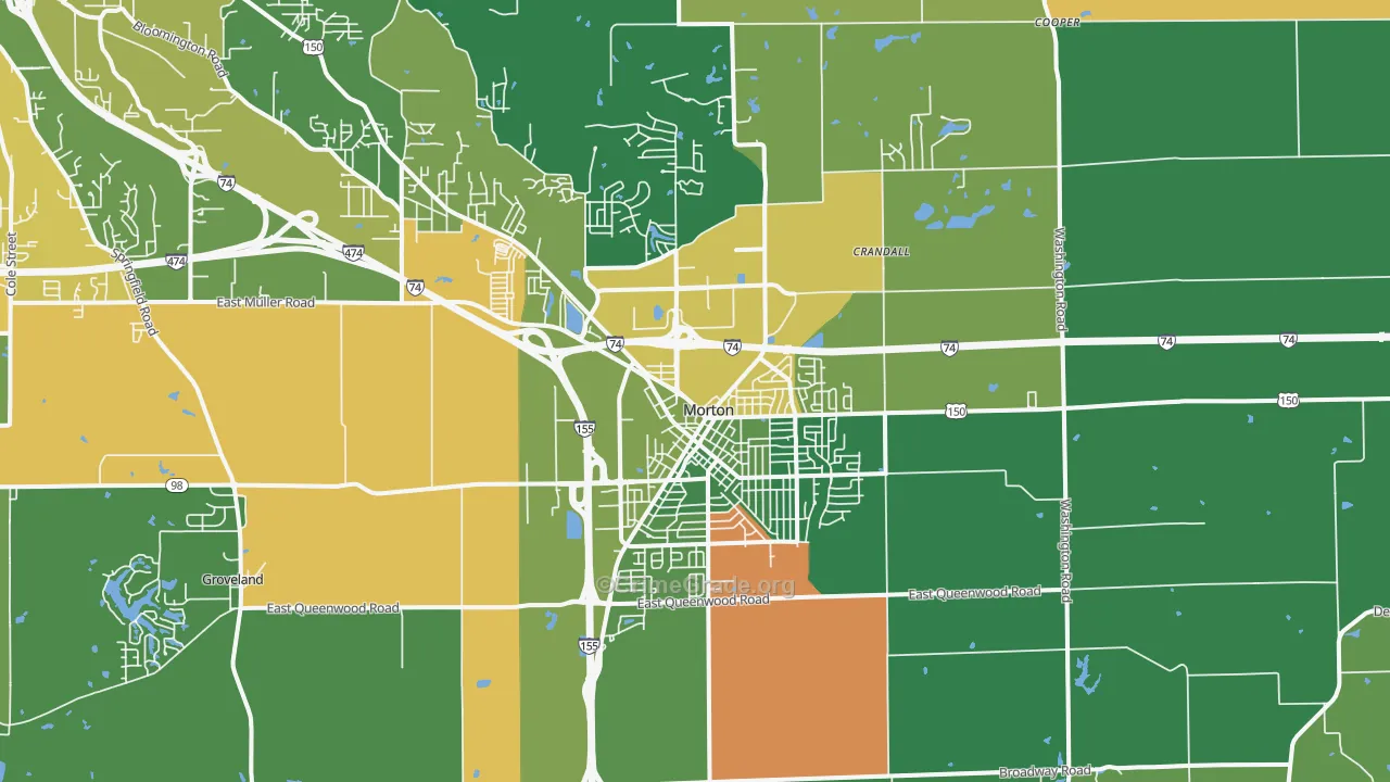 Morton, IL Map of Burglary Rates