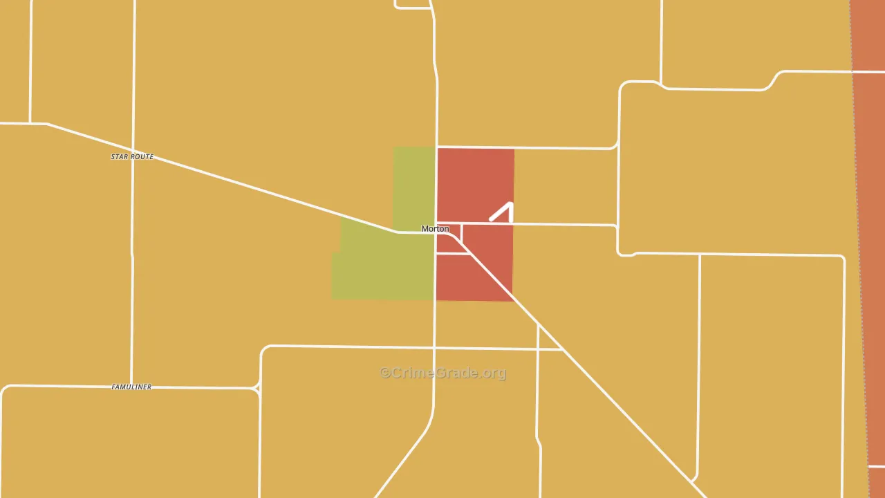 Morton, TX Map of Burglary Rates