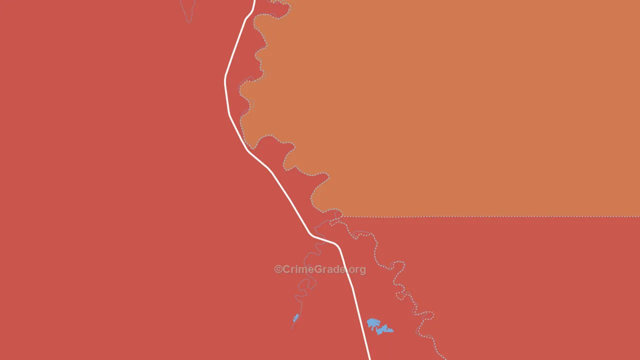 Mosby, MT Map of Burglary Rates