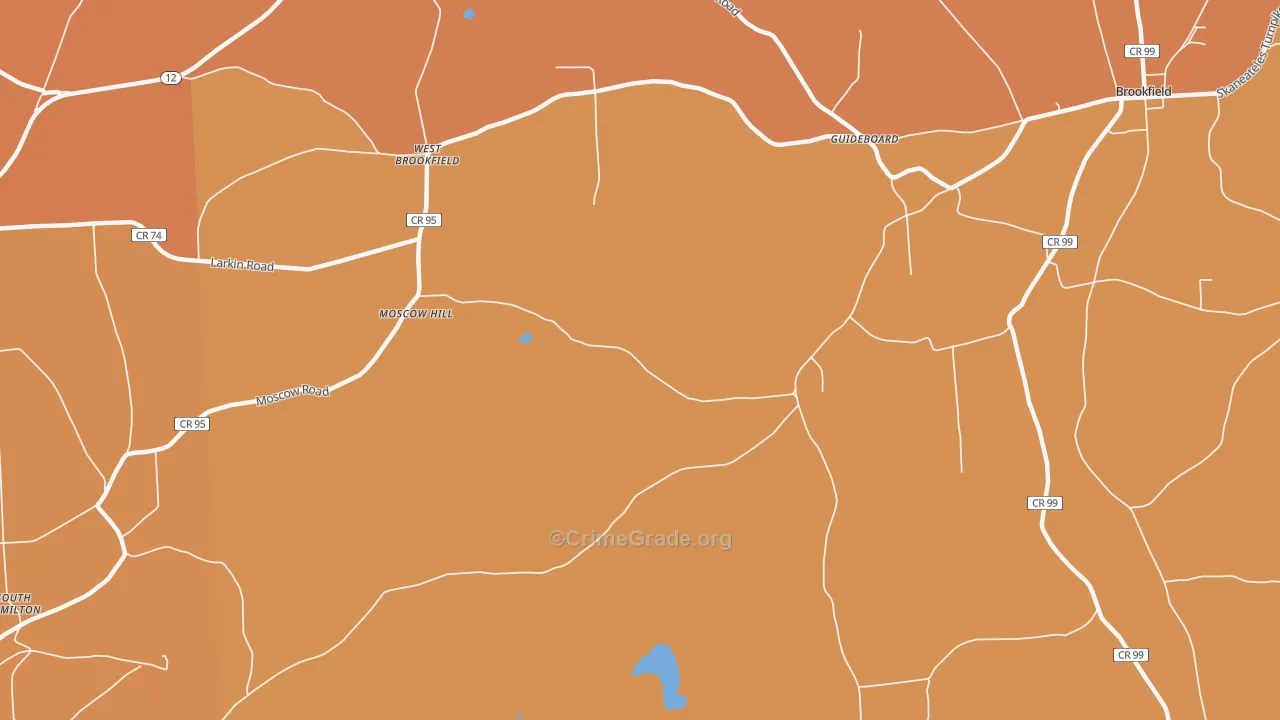 Moscow Hill, NY Map of Burglary Rates