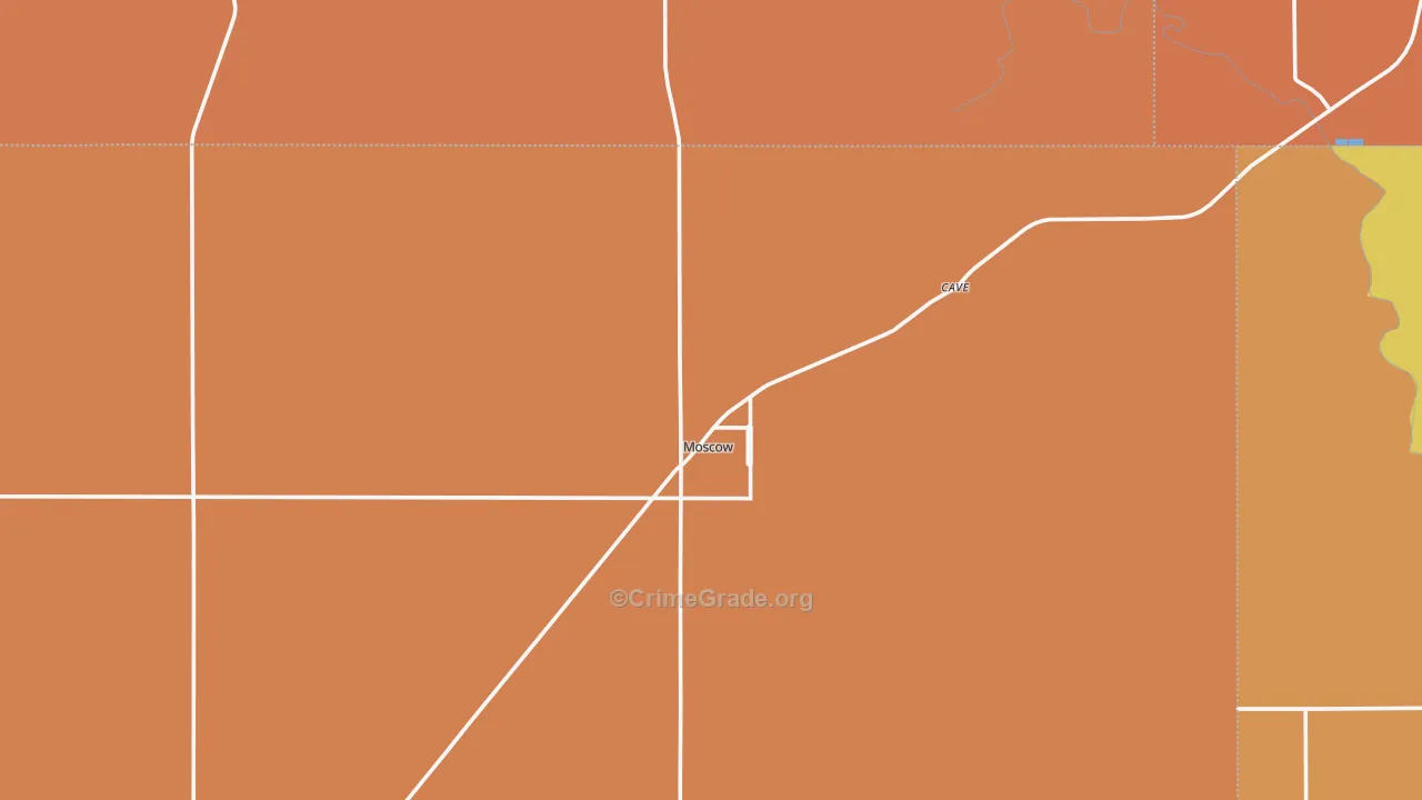 Moscow, KS Map of Burglary Rates
