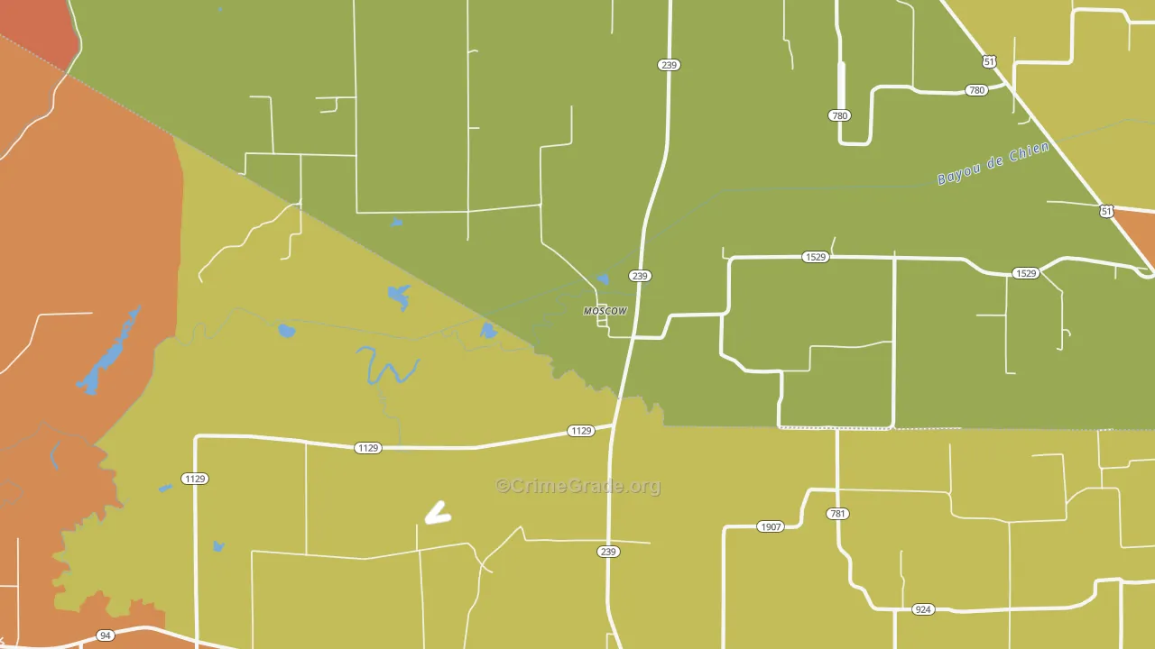 Moscow, KY Map of Burglary Rates
