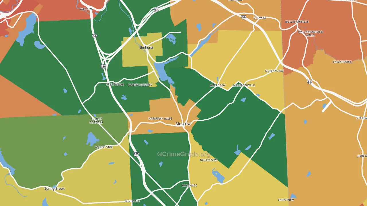 Moscow, PA Map of Burglary Rates