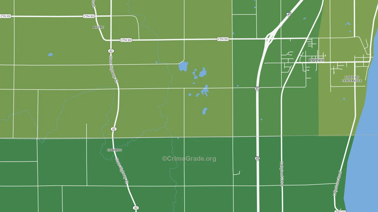 Mosel, WI Map of Burglary Rates