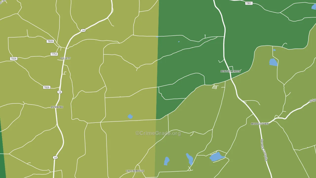 Mosherville, PA Map of Burglary Rates