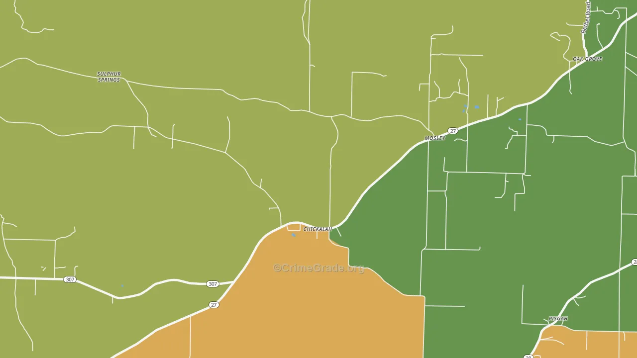 Mosley, AR Map of Burglary Rates