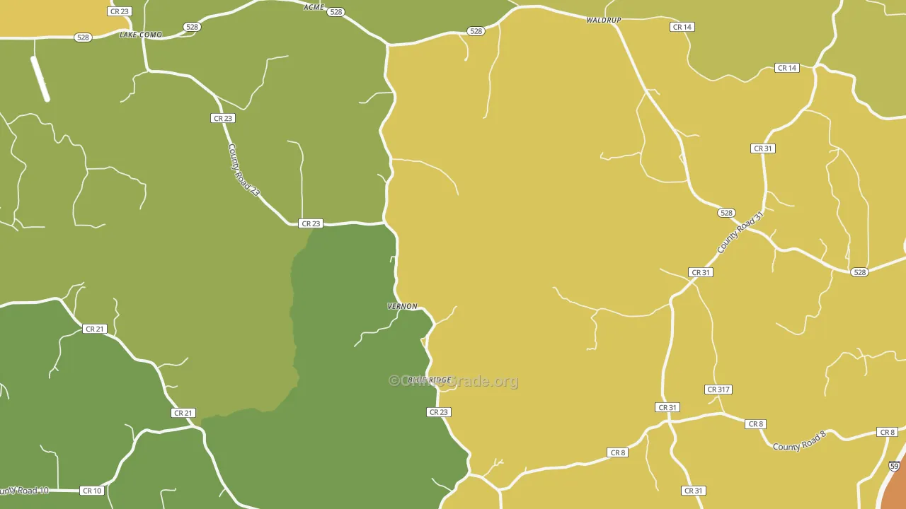 Moss, MS Map of Burglary Rates